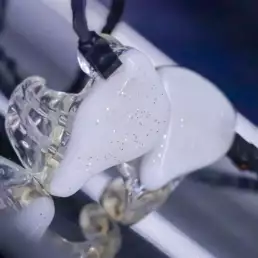 Blanc opaque / Paillettes Argent